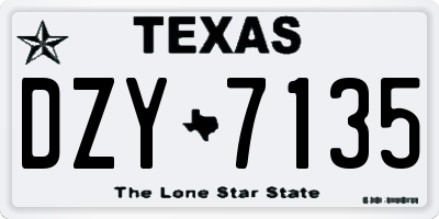 TX license plate DZY7135