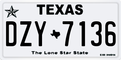 TX license plate DZY7136