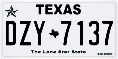 TX license plate DZY7137