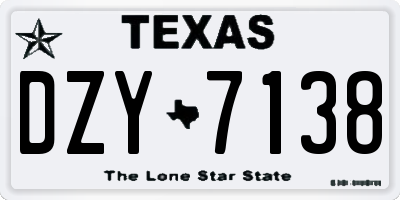 TX license plate DZY7138