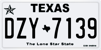 TX license plate DZY7139