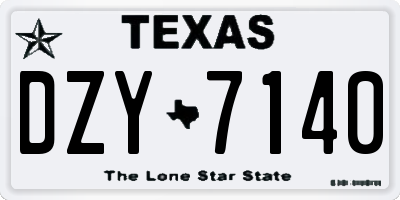 TX license plate DZY7140