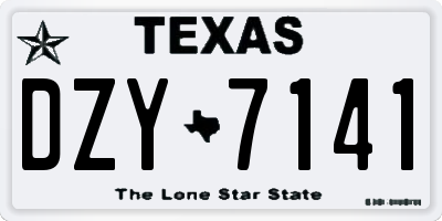 TX license plate DZY7141