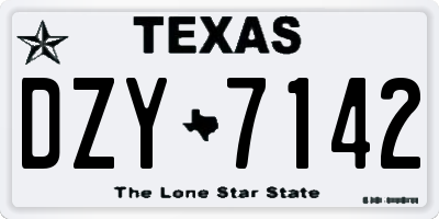 TX license plate DZY7142