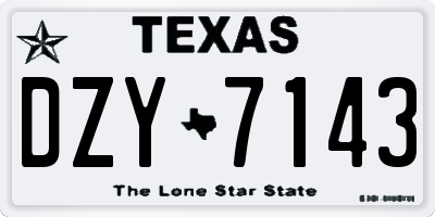 TX license plate DZY7143