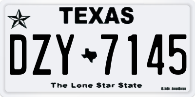 TX license plate DZY7145