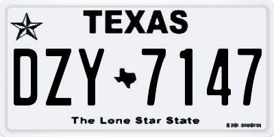 TX license plate DZY7147