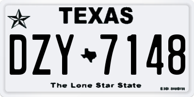 TX license plate DZY7148