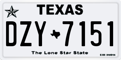 TX license plate DZY7151