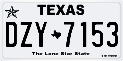 TX license plate DZY7153