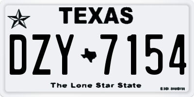 TX license plate DZY7154