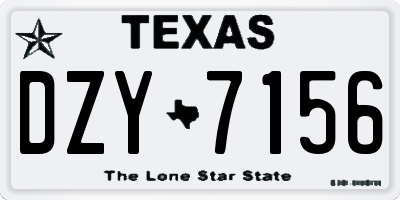 TX license plate DZY7156