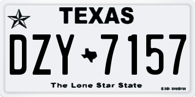 TX license plate DZY7157