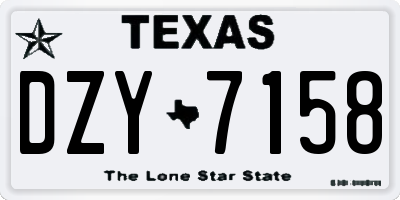 TX license plate DZY7158