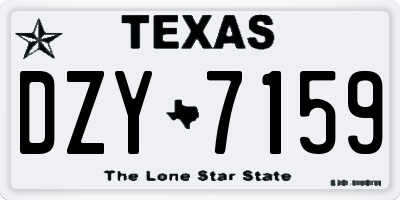 TX license plate DZY7159