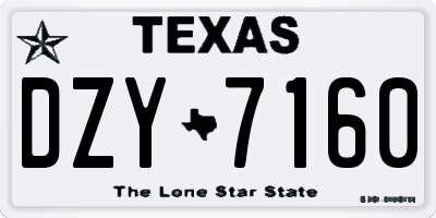 TX license plate DZY7160