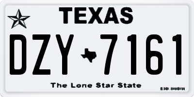 TX license plate DZY7161