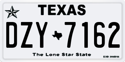 TX license plate DZY7162