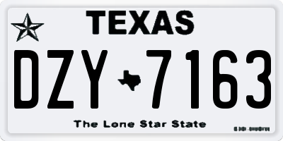 TX license plate DZY7163