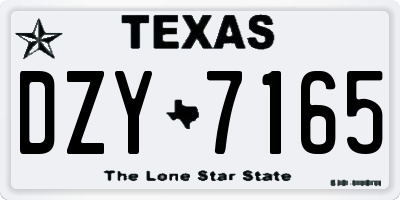 TX license plate DZY7165