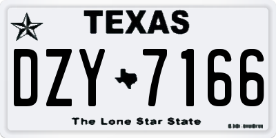 TX license plate DZY7166