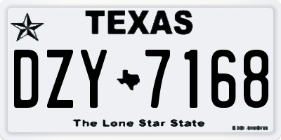 TX license plate DZY7168