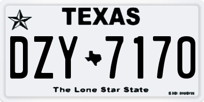 TX license plate DZY7170