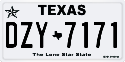 TX license plate DZY7171