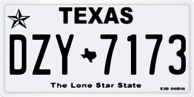 TX license plate DZY7173