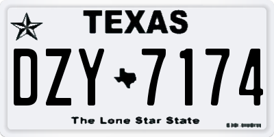 TX license plate DZY7174