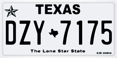 TX license plate DZY7175