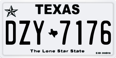 TX license plate DZY7176