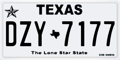 TX license plate DZY7177