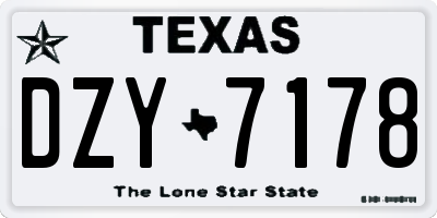 TX license plate DZY7178