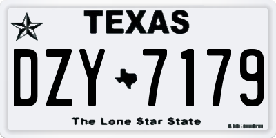 TX license plate DZY7179