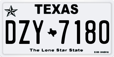 TX license plate DZY7180