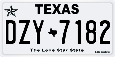 TX license plate DZY7182