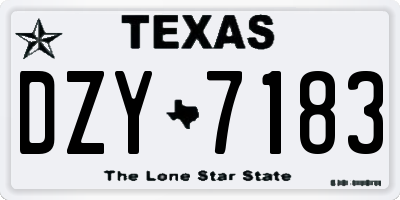 TX license plate DZY7183