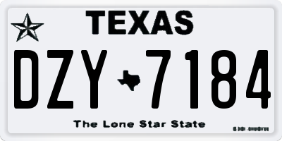 TX license plate DZY7184