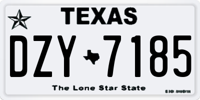 TX license plate DZY7185