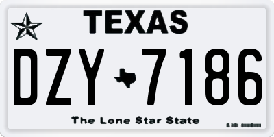 TX license plate DZY7186