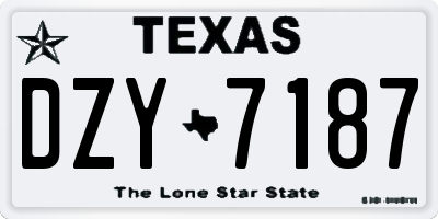 TX license plate DZY7187