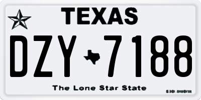 TX license plate DZY7188