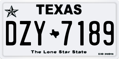 TX license plate DZY7189