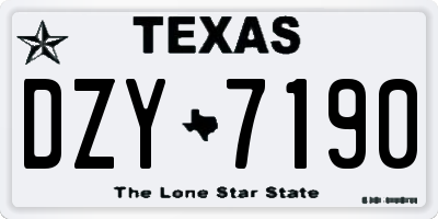 TX license plate DZY7190