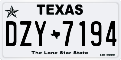 TX license plate DZY7194