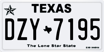 TX license plate DZY7195