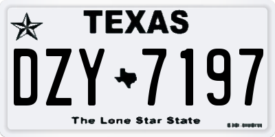 TX license plate DZY7197