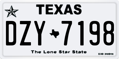 TX license plate DZY7198