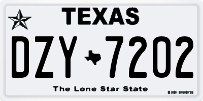 TX license plate DZY7202